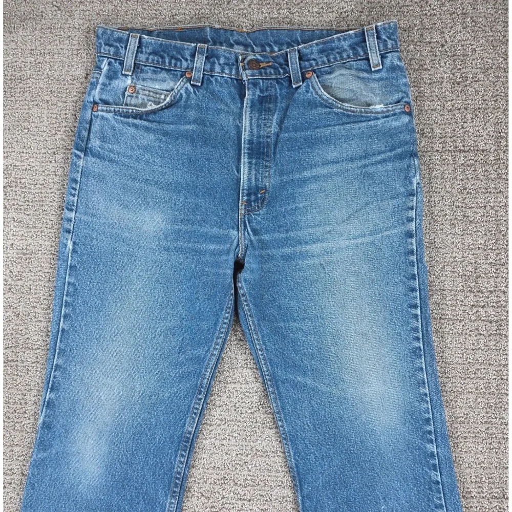 Vintage 90s Levis 517 Orange Tab Bootcut Jeans Mens 34x30 Blue‎ Denim USA Faded